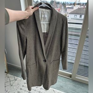Pomandère tweed long blazer in size 38